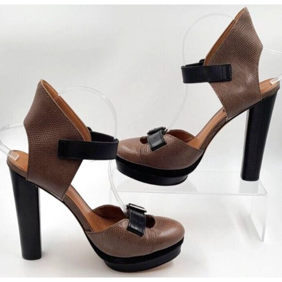 Ann Taylor Lilia Platform High Heels Pumps Buckle Ankle Strap Women's Size 9M - Picture 7 of 12